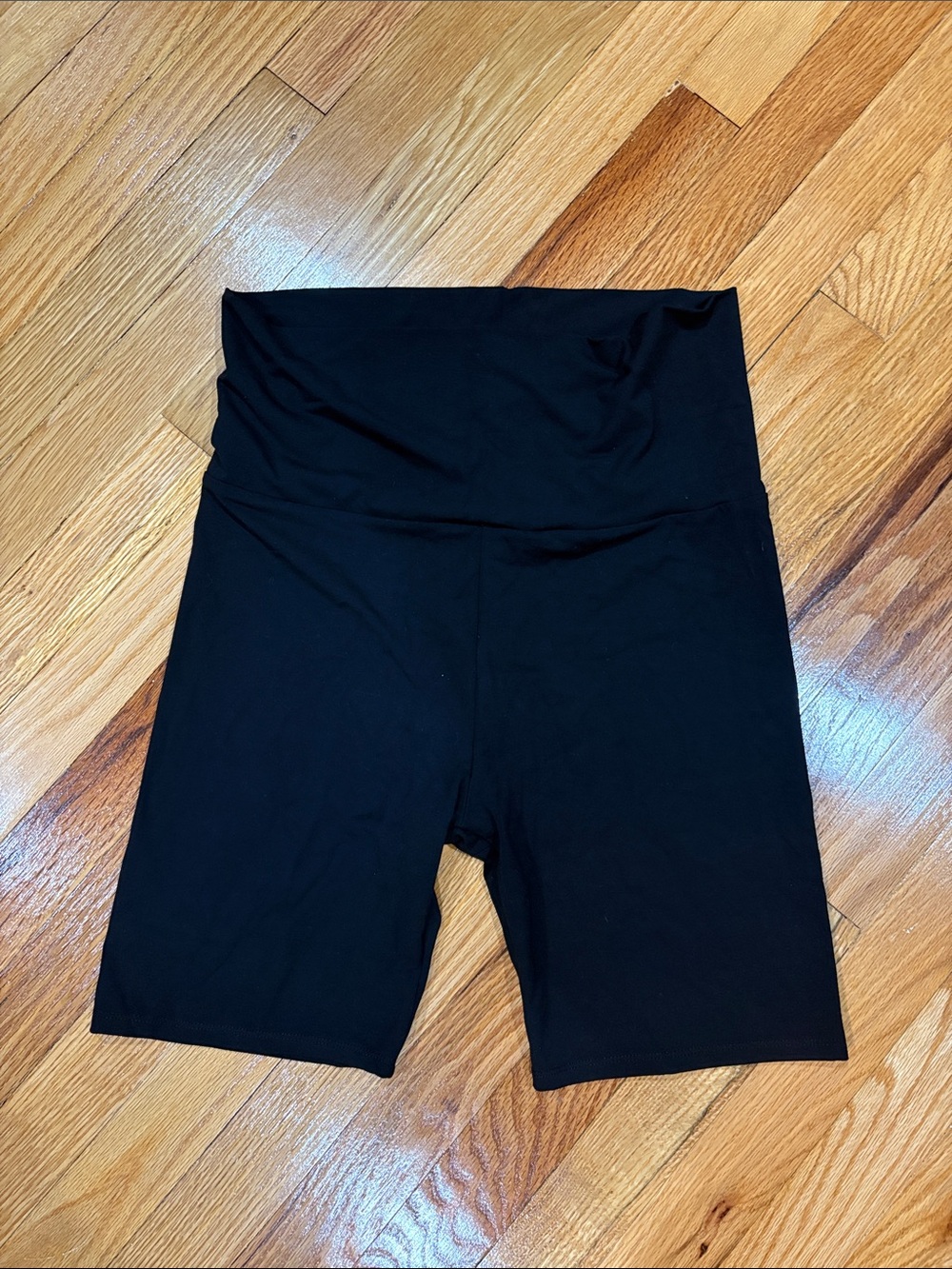 Hatch Maternity Black High-Rise Bike Shorts